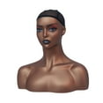 thumbnail image 3 of Cabeza de Maniquí Femenino Cabeza de Peluca de PVC Marrón Oscuro para Pelucas Pendientes Joyería, 3 of 9