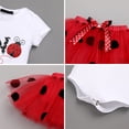 thumbnail image 4 of FYMNSI Baby Girls Ladybug 2nd Second Birthday Party Cake Smash Outfit Cotton Short Sleeve Romper Bodysuit Princess Tutu Tulle Skirt Bowknot Headband Set for Two Years Old Photo Shooting 2 Years Red, 4 of 8