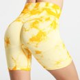 thumbnail image 4 of SWSMCLT Women's Biker Yoga Shorts Summer High Waist Booty Short Leggings Pants Tie Dye Pastel Tummy Control Running Gym Workout Athletic Shorts Butt Lifting Ruched Yellow Medium, 4 of 5
