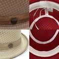 thumbnail image 5 of Men Women Summer Straw Pie Hat Boater Derby Fedora Sun Hats Straw Panama Hat Fedora Beach Sunhats Hats Costume Red Free Size, 5 of 6