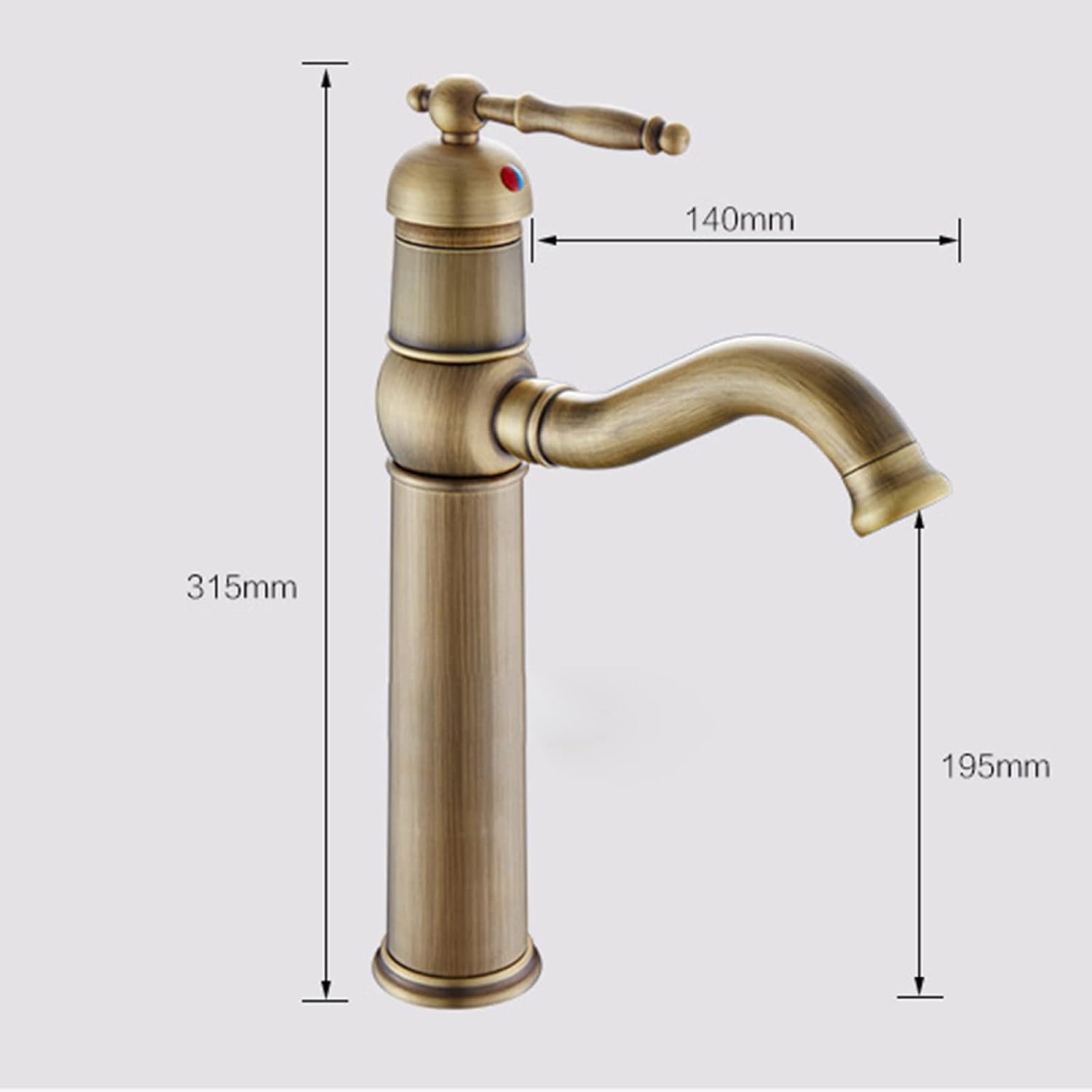 Vintage Bathroom Faucet, 360 Degree Swivel Spout Bathroom Sink Faucet, Cold/Hot Water Basin Tap, Bathroom Sink Faucet Single Handle, High