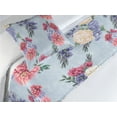 thumbnail image 3 of Spring Bed Runner Set, Rose Colorful Flowers Leaves Flora Watercolor Style Illustration, Decorative Bedding Scarf & a Pillow Sham for Hotels Homes, Twin, Dark Ceil Blue and Pale Teal, by Ambesonne, 3 of 3