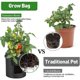 thumbnail image 4 of 3 paquetes de bolsas de cultivo de plantas de 10 galones con dos asas transpirables Afortunado Sencillez, 4 of 4
