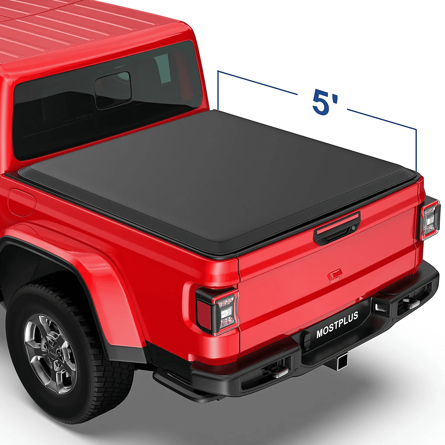MOSTPLUS 5FT RollUp Soft Vinyl Truck Bed Tonneau Cover for 20202022