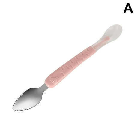 

Dinnerware Scraping Spoon Stainless Steel Baby Food Feeding Spoon Soft n.1~ R3Y9