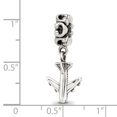 thumbnail image 2 of 925 Sterling Silver Polished Oxidized Reflections Airplane Dangle Bead Charm 27.27x10.91mm Wide Pendant Necklace for Wom, 2 of 2