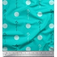 thumbnail image 1 of Soimoi Green Poly Georgette Fabric Polka Dot & Leaves Printed Fabric 1 Yard 52 Inch Wide, 1 of 3