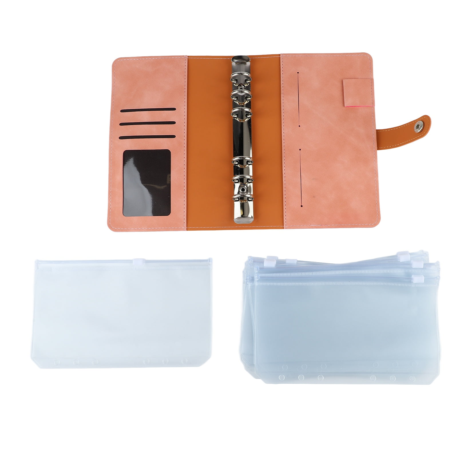 Budget Binder, A6 Size Money Binder Synthetic Leather For School Pink