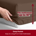 thumbnail image 4 of Mellanni Iconic 4 Piece Bed Sheet Set Brushed Microfiber, Deep Pocket, Twin, Brown, 4 of 6