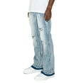 thumbnail image 3 of Victorious Men's Essential Distressed Light Wash Flared Jeans Indigo 38/32, 3 of 5