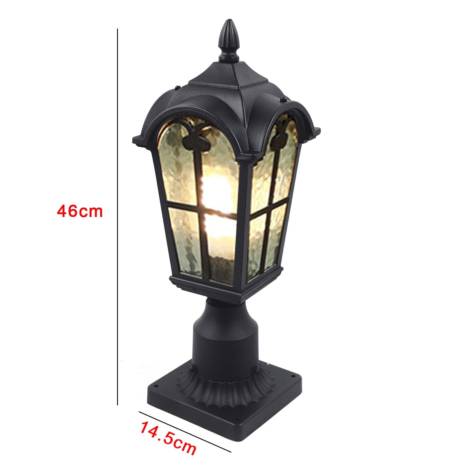 Post Pole Light Outdoor Garden Patio Driveway Yard Lantern Lamp Fixture Black