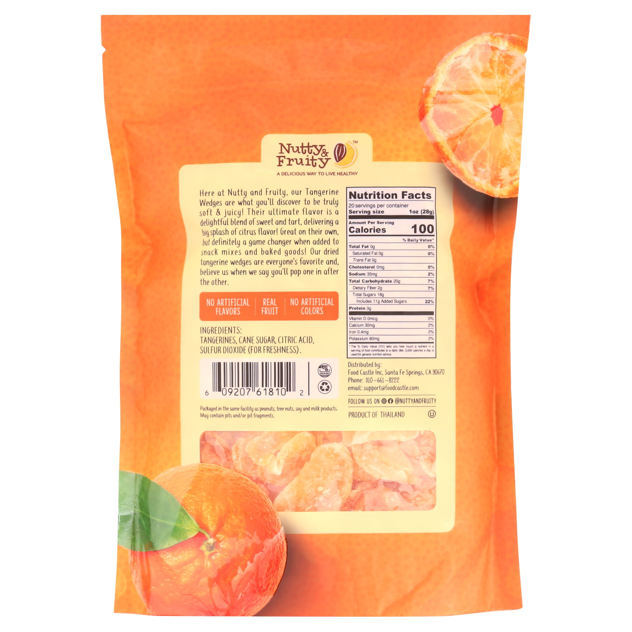 Dried Tangerine Wedges 20 ounce Bag by Nutty and Fruity