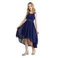 thumbnail image 3 of MSemis Girls Sequin High Low Flower Girls Dresses Sleeveless Bowknot Wedding Birthday Party Dress Navy Blue 6, 3 of 6