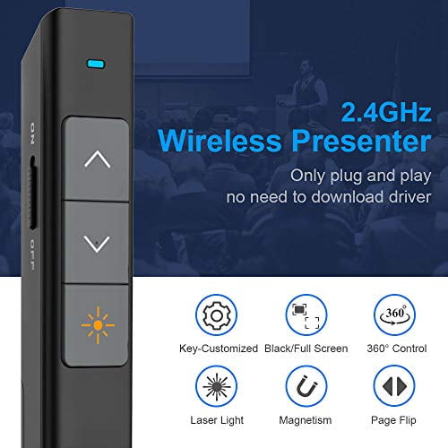 KNORVAY N26 Presentation Clicker 300FT Wireless Presenter Remote PowerPoint 