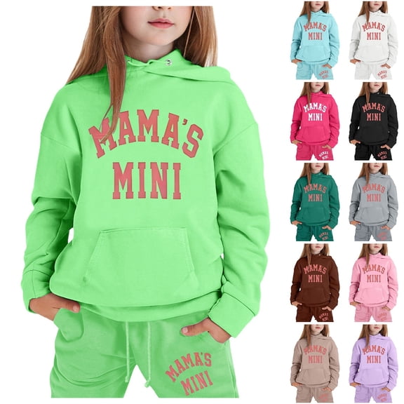 CHENge 2 Piece Outfit Girls Boys Pullover Hoodies Sweatshirt Suit For Kids Tracksuit Jogger Sweatpants Set