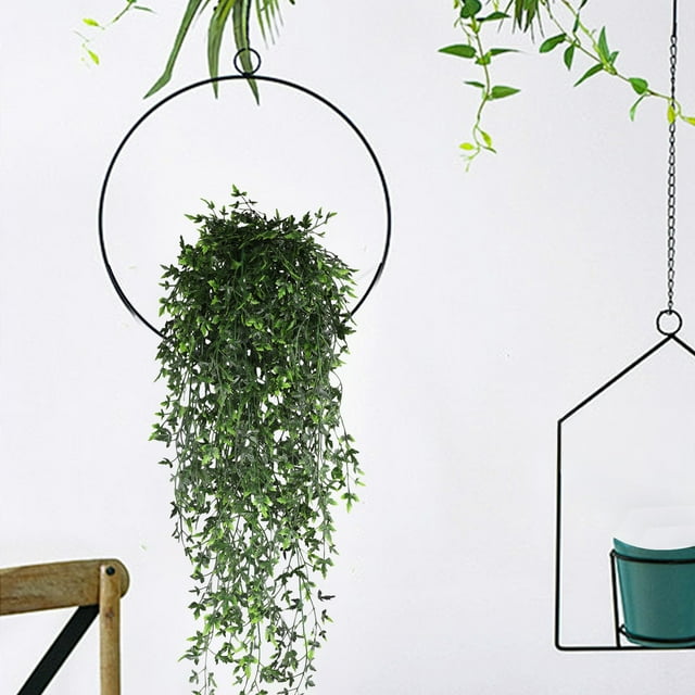 Iumwxz Simulated Rattan Leaves Wall Hanging Wedding Banquet Home Balcony Corridor Greenery Scenery Scene Layout Natural Touch Romantic Versatile Single Green