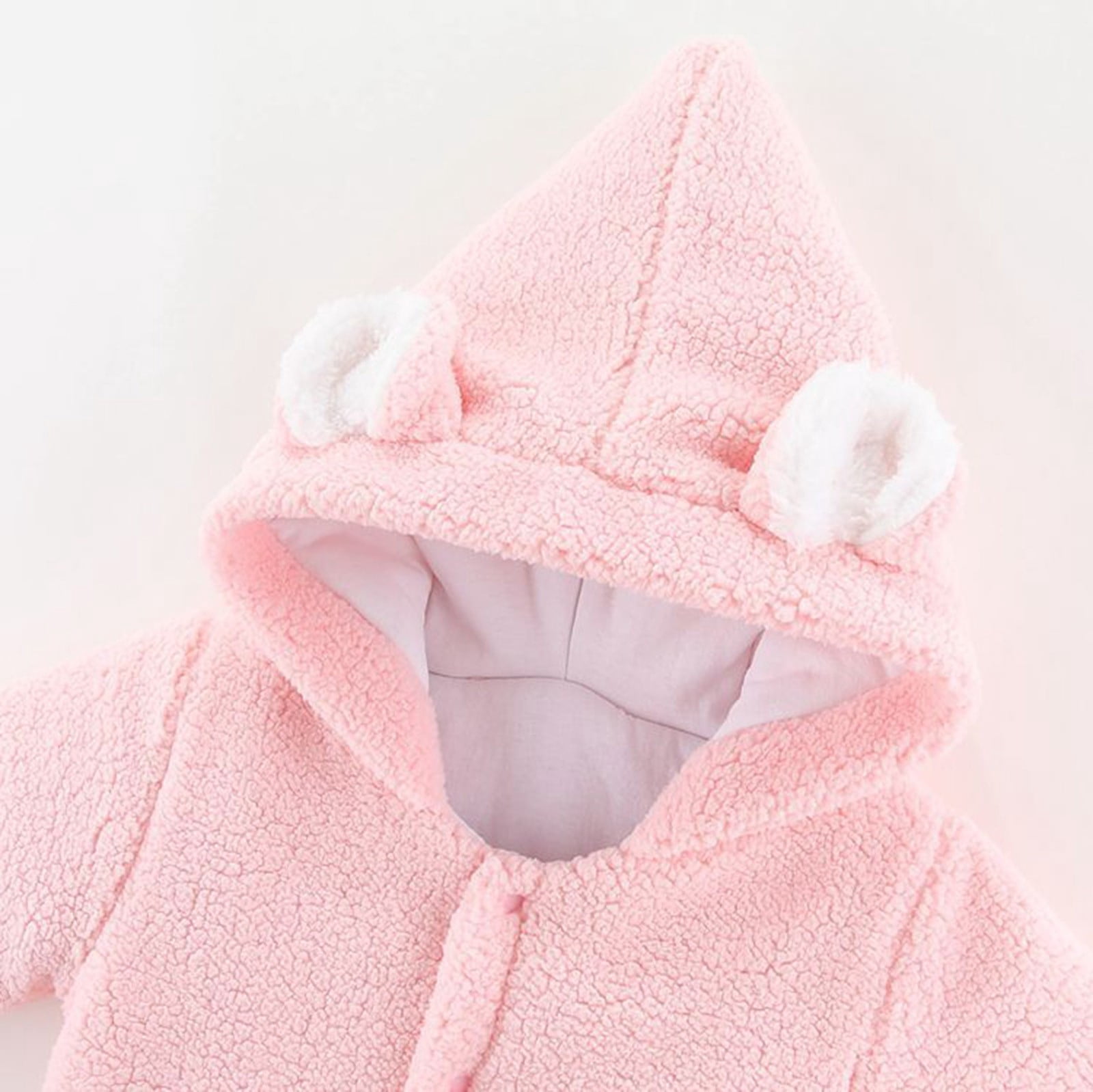 Staki Sleepers Baby Girl Fluffy Baby Girl Winter Romper Onesie Plush Hooded Long Sleeve Jumpsuit Bodysuit Fall Clothes(Blue,0-3 Months)