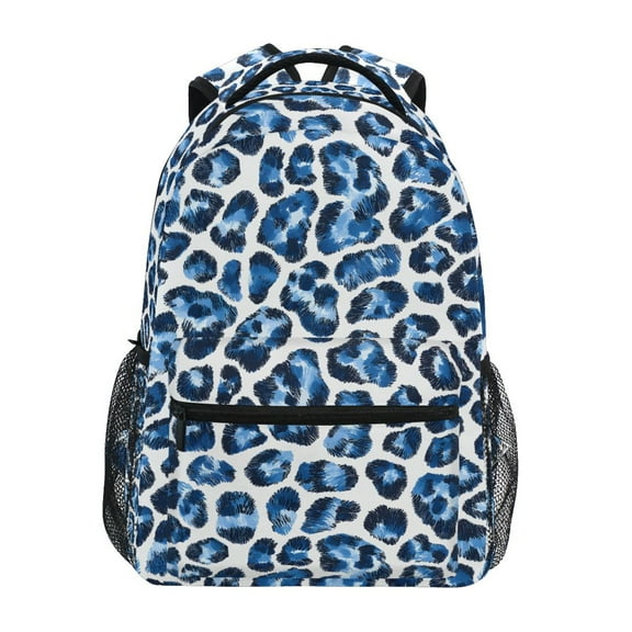 ALAZA Stylish Backpack Blue Leopard Print Elementary Bookbag Personalized Laptop School Bags Travel Daypack
