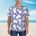 thumbnail image 6 of Hawaiian Shirt For Men, Cute Funny Rabbit Flower Casual Summer Beach Shirts Mens Short Sleeve Button Shirts, 6 of 8