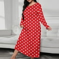 thumbnail image 2 of hotojiny Womens Plus Size Nightgown Fall Long Sleeve House Dresses Sleepwear Soft Ladies Star Sleep Shirt Nightdress S-5Xl, 2 of 6