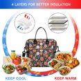 thumbnail image 4 of Pioneer Flower Floral Print Pattern Insulated Leakproof Lunch Box for Women, Large Lunch Bag for Tween Teen Adult, Loncheras Para Mujer for Work Beach Travel Picnic Camping, 4 of 6
