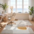 thumbnail image 3 of Design&I 8'x10' Washable Area Rug Beige Abstract Tan Geometric Neutral Interlocking Shapes Contemporary for Dining Room, Large Office, Lounge, Snag-Free, 3 of 7