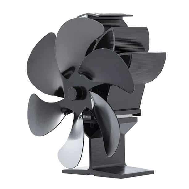 Ventilador Magnético Para Chimenea De 6 Aspas - Sin Electricidad, Funciona Con El Calor - Incluye 2 Anillos De Fijación