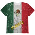 thumbnail image 1 of Cinco De Mayo Mexico Fuerte Strong Mexican Flag All Over Youth T Shirt Multi YLG, 1 of 2
