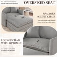 thumbnail image 3 of Muumblus Oversized Lounge Chair with Ottoman, Plush Cloud Accent Armchair for Living Room, Bedroom, Gray Chenille, 3 of 10