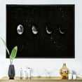 thumbnail image 2 of Designart 'The Night Sky With Moon Phases' Modern Framed Canvas Wall Art Print, 2 of 5