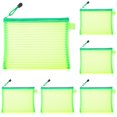 thumbnail image 4 of Clearance Under $4! 5Pcs Hollow Straight Stripe Color Zipper Storage Bag Green Large Pencil Pouch Pen Pouch, 4 of 5