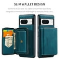 thumbnail image 5 of for Google Pixel 8A Wallet Case, Minimalist Luxury PU Leather Magnetic Detachable Credit Card Holder, 2 in 1 Zipper ID Cash Slot, Magnetic Closure Kickstand Folio Flip Slim Cover,Blue, 5 of 7