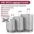 thumbnail image 2 of Luggage Sets 3 Piece(20/24/28) with Spinner Wheels and TSA Combination Lock, Expandable Carry On Luggage with Clear PVC Suitcase Cover, Luggage with Front Laptop Compartment, WINE RED, 2 of 9