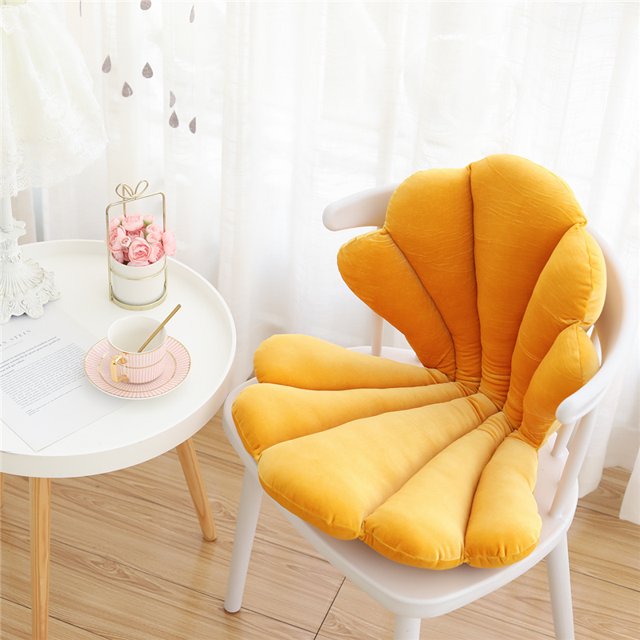 Cojín de terciopelo de lujo para asiento de Silla, cojín de respaldo de concha de estilo artístico, rosa azul, Princesa, concha de mar, decoración de almohada para el hogar
