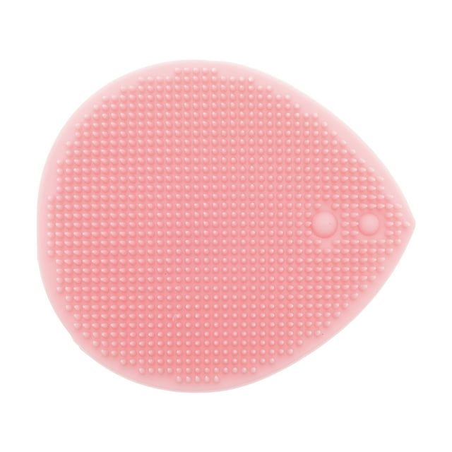 Cepillo de limpieza facial portátil de silicona de 1 pieza con ventosa 3.23"x2.76"x1.5" Rosa