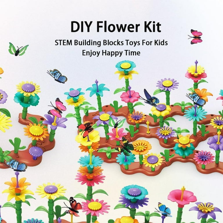 Flower Building Toy Set, 274 Pcs Flower Garden Building Toys for