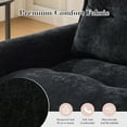 thumbnail image 6 of 360° Swivel Accent Chair, Oversized Arm Chair with 30-inch Wide Seat and Double-Layer Cushion, Comfy Chenille Single Sofa Chair with Side Pocket for Living Room, Black, 6 of 7