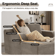 thumbnail image 5 of Aemeios 60"W Upholstered Oversized Chaise Lounge, Corduroy Sofa Bed Indoor With Armrests Sleeper Chair Bed for Living Room, Camel, 5 of 10