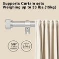 thumbnail image 3 of Ridicili 5/8 Inch Adjustable Single Drapery Curtain Rod Set with Rhombus Cylinder Finials, 48"-84", Pewter, 3 of 6