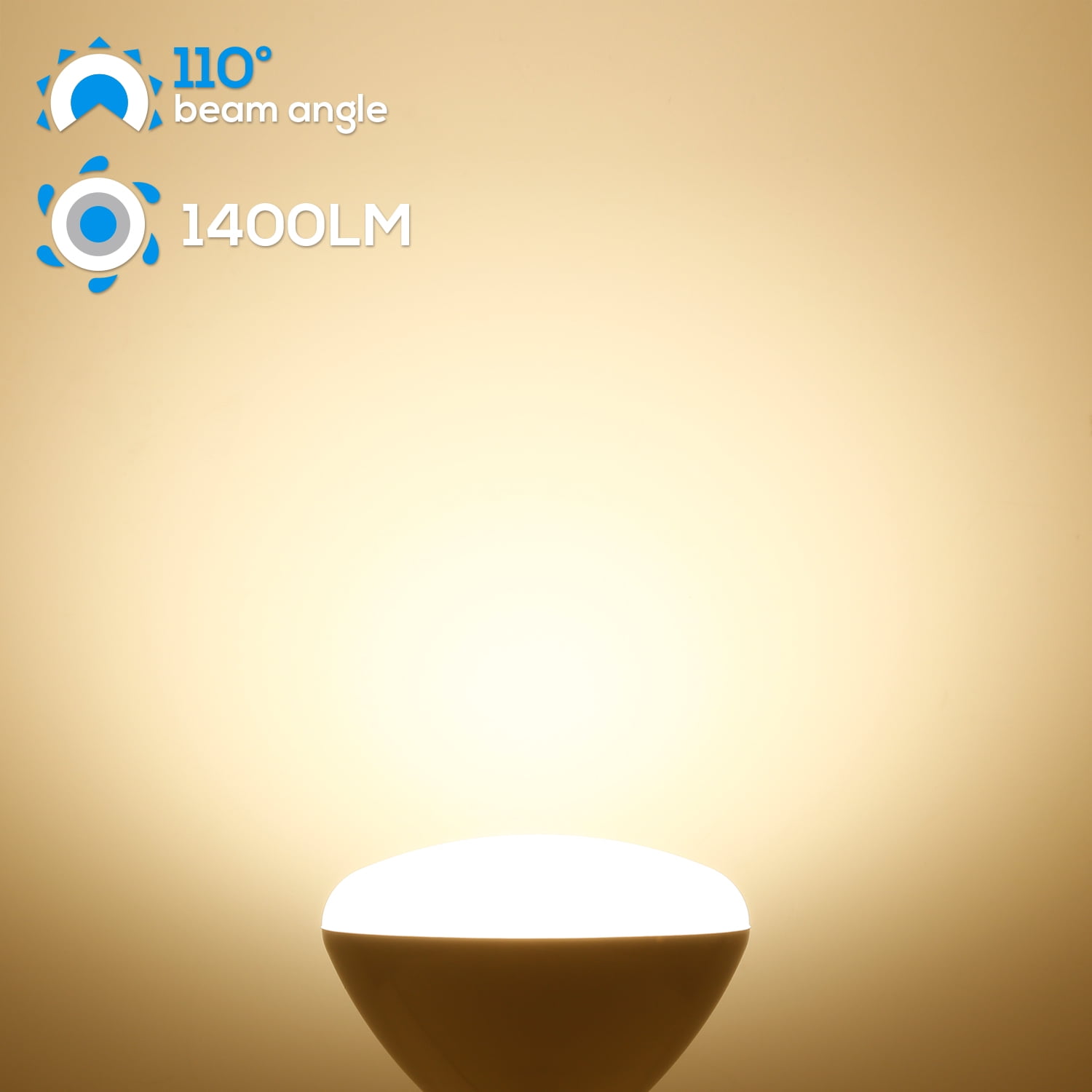 8 Pack BR40 Led Bulb 3000K Warm White, Dimming Flood Light Bulbs, E26 Base, Indoor Bulb for Cans