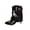 Black Boots, variant on Pointed Toe Buckle Slouch Mid Calf Boots Women Patent Leather Boots for Evening White 36