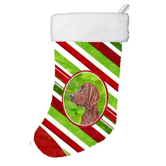 Redbone Coonhound Candy Cane Christmas Christmas Stocking, 11 x 8 In.