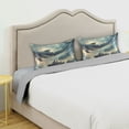 thumbnail image 3 of Yayeee Pillowcase Standard Size Set of 2 Satin Wrinkle Resistant Pillow Case, Beige Floating Whale, 3 of 7