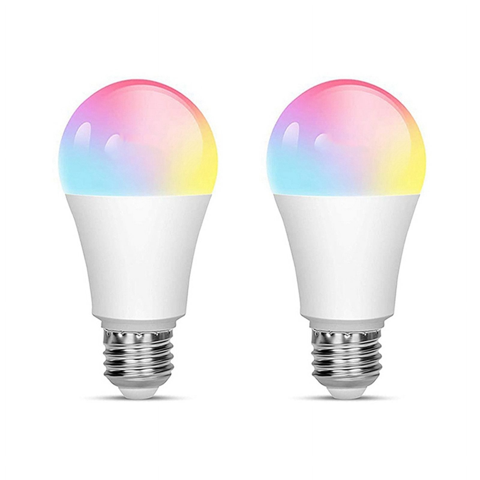 2Pcs Tuya Smart E27 Smart Bulb,Dimmable WIFI Bulb, Controlled RGBCW Energy Saving,Dimming and Color Adjustment 18W