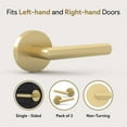 thumbnail image 3 of Mega Handles Ronn Dummy Door Lever | Satin Brass, Round Rosette | Stainless Steel Reversible Design | 5" Lever Pack of 2, 3 of 4