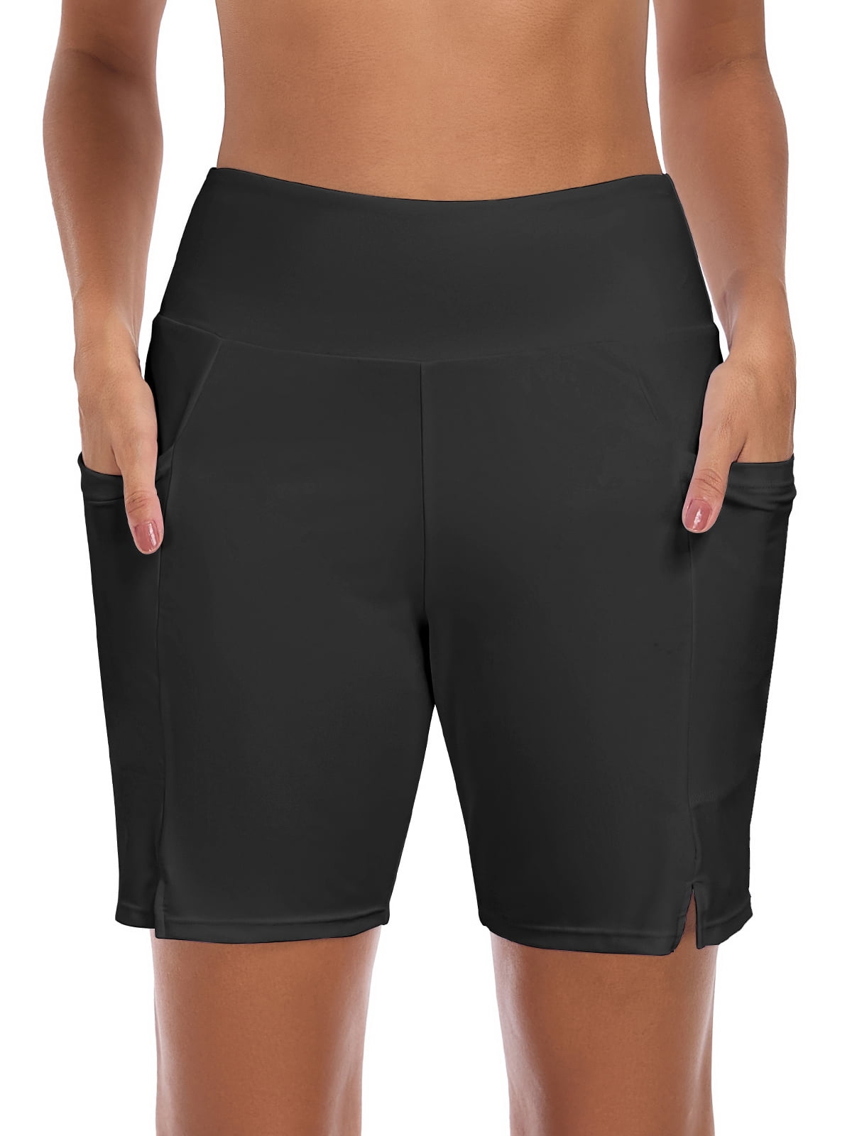 OCEAN BLUES Women’s High Waisted Swimming Causal Beach Board Shorts with Pockets