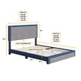 thumbnail image 5 of Sleep Sync Boyd Sleep Barcelona Diagonal Linen Upholstered Platform Bed Frame Blue King, 5 of 5