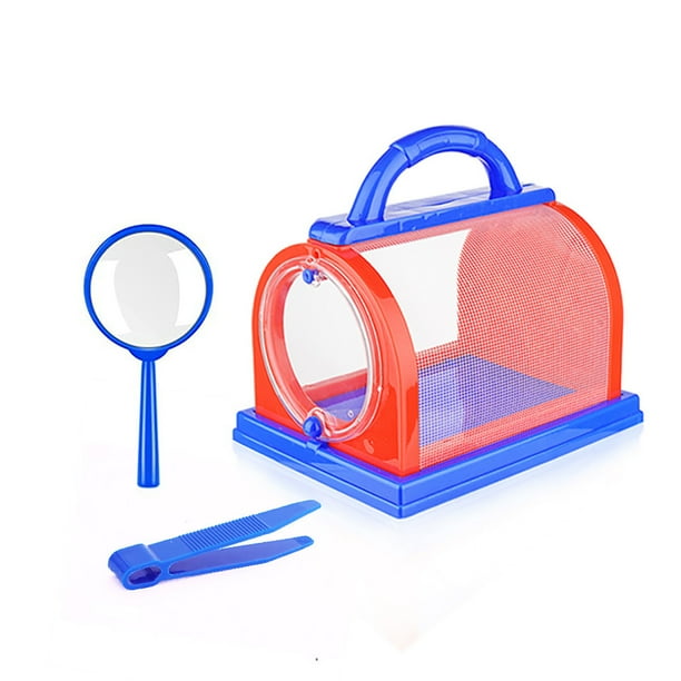 Toys Kids Critter Catcher Tools Set - Jaula, pinzas, lupa, tarro de lupa ((1 paquete) color azul)
