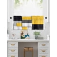 thumbnail image 5 of Valances for Windows Yellow Gray Rod Pocket Cafe Window Treatments Valance Curtains for Kitchen Bathroom Laundry Basement Windows 42"x18", 5 of 9