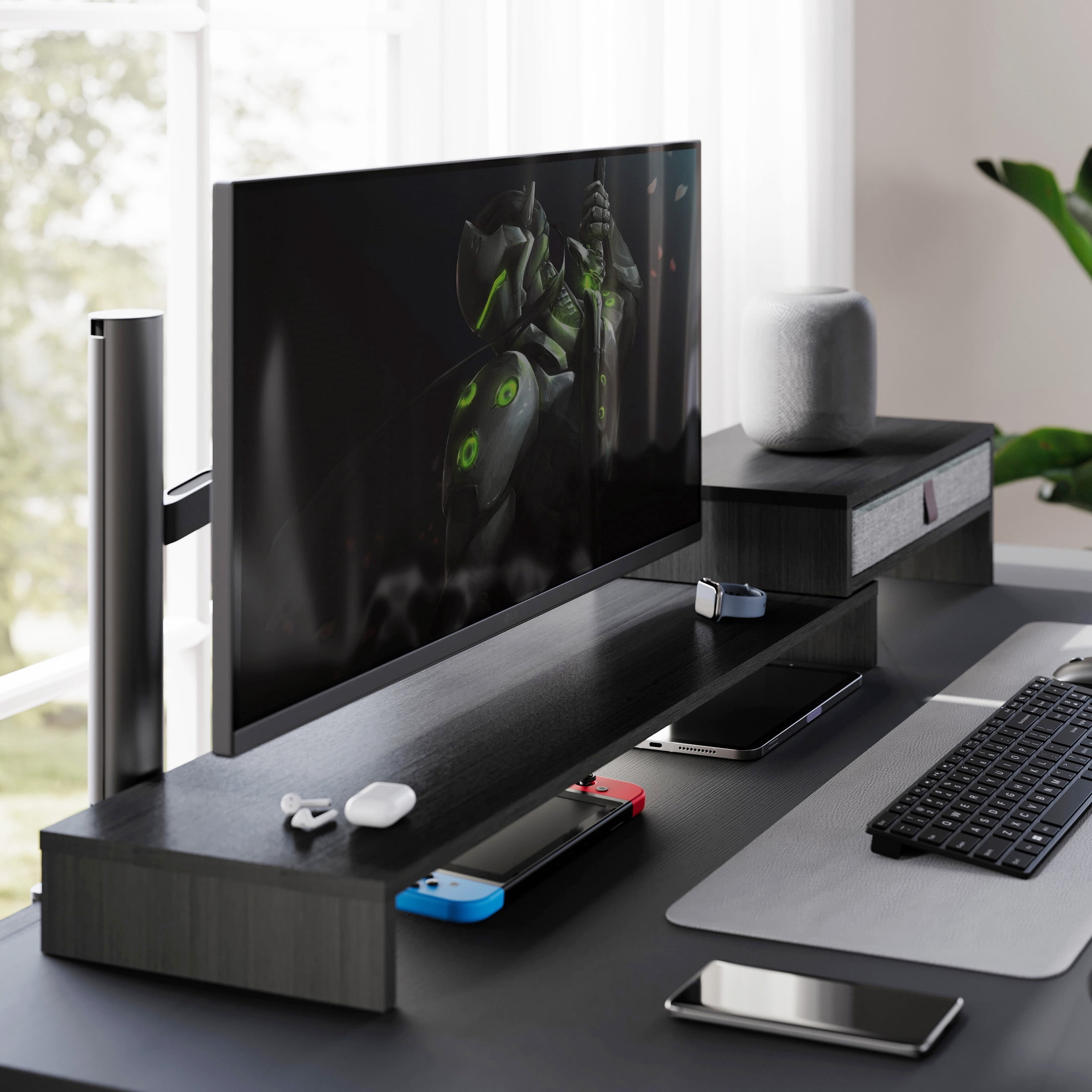 Fenge Computer Monitor Riser Stand with Drawer for 2 or 3 Monitors